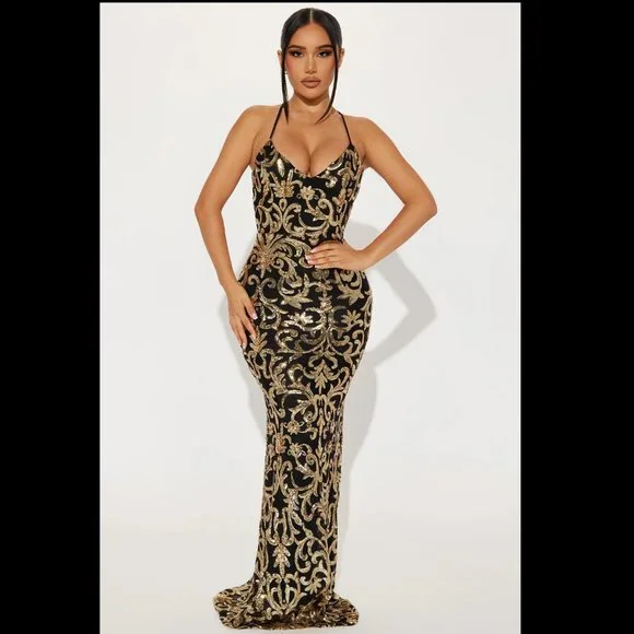 Fashion Nova Dresses Fashion Nova The Vice Sequin Gown Black